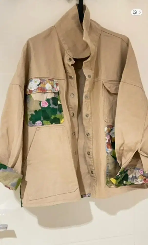 Chrysanthemum Garden Patchwork Denim Jacket