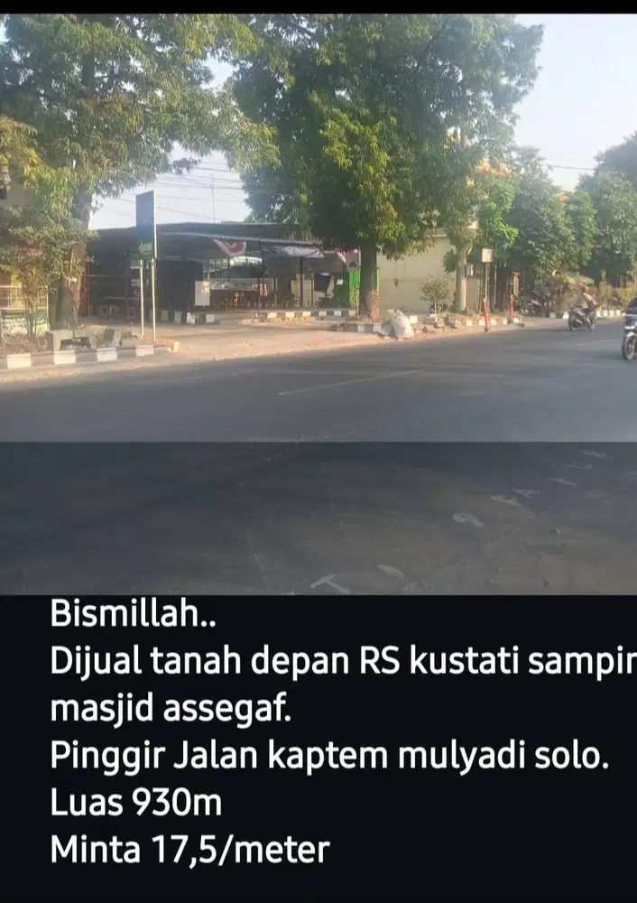 Dijual tanah pinggir jalan depan kustati/samping masjid Assegaf