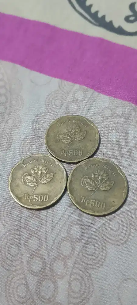 Borongan 3pcs Uang koin 500 melati