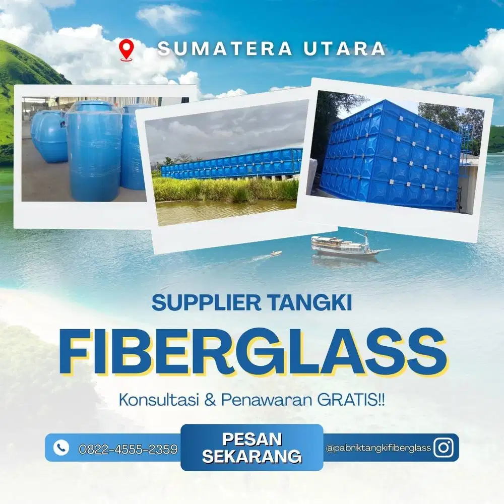Tangki Fiberglass-Jual Tangki Air, Panel & Silinder Mandailing Natal