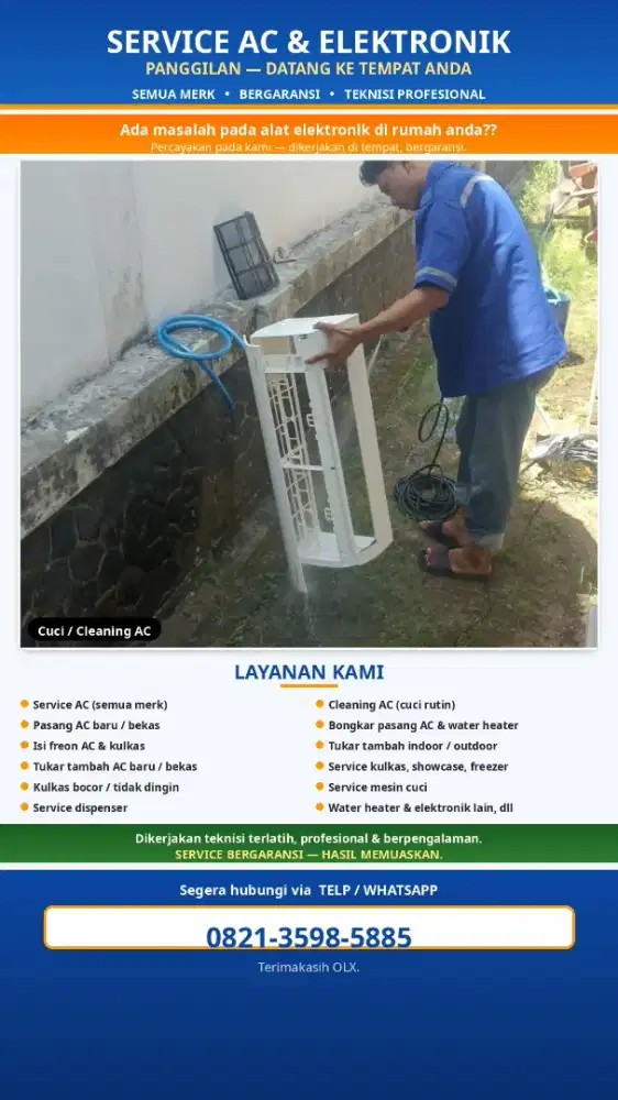 Jasa cek Bongkar pasang AC & water hiter Bergaransi