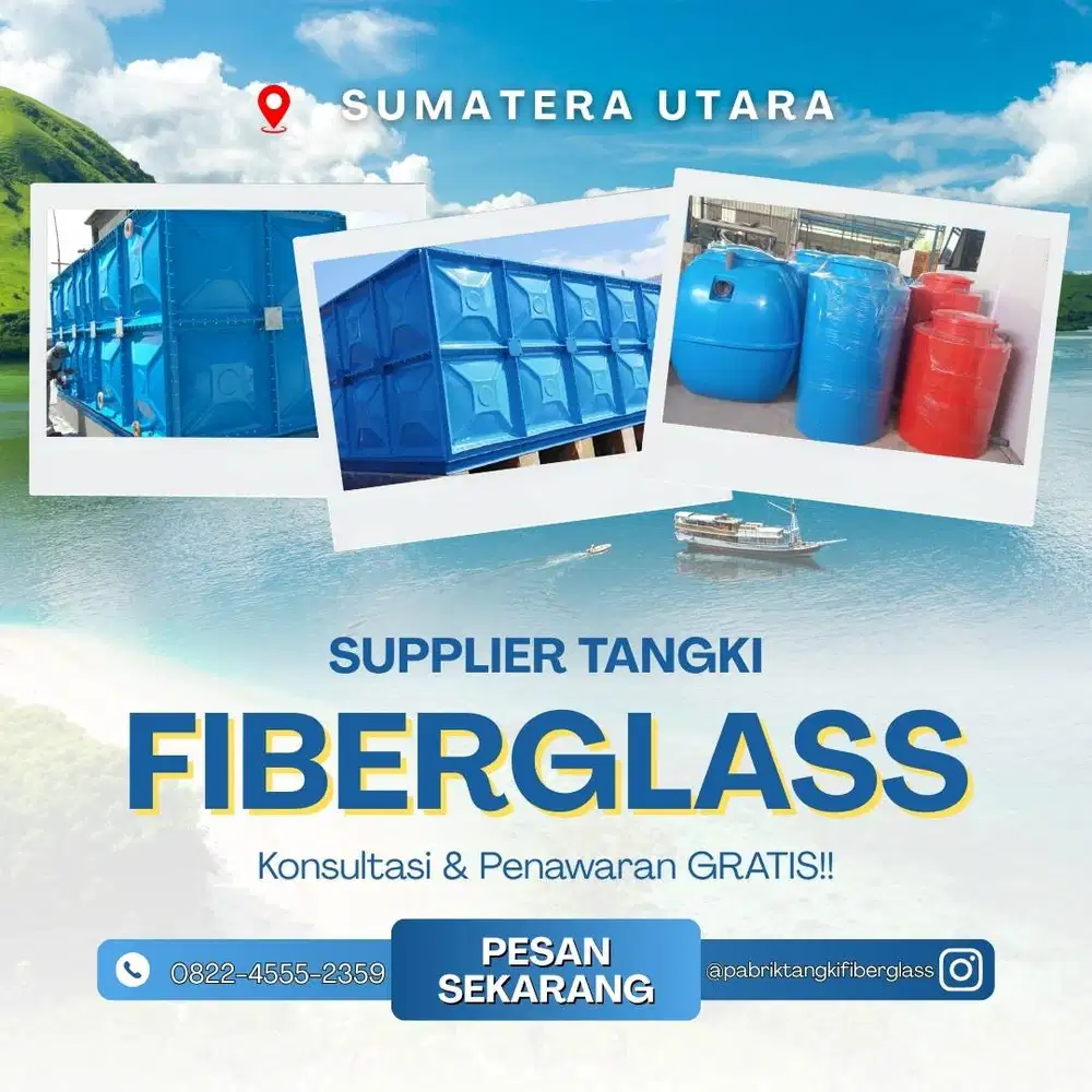 Tangki Fiberglass FRP-Jual Tangki Air, Panel & Silinder Medan