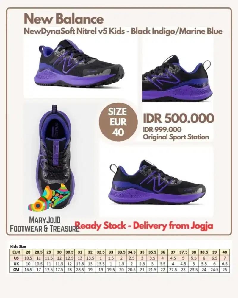 New Balance DynaSoft Nitrel v5 Kids - Black Indigo/Marine Blue :. 40