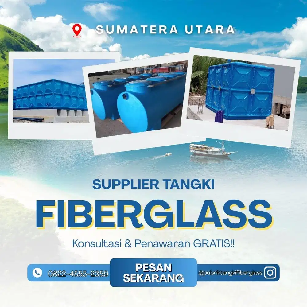 Tangki Fiberglass-Jual Tangki Air, Panel Silinder Padang Lawas