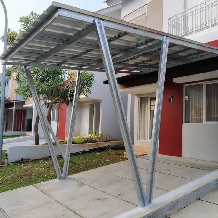 Kanopi Baja Ringan Atap Spandek, sudah termasuk cat dan pasang