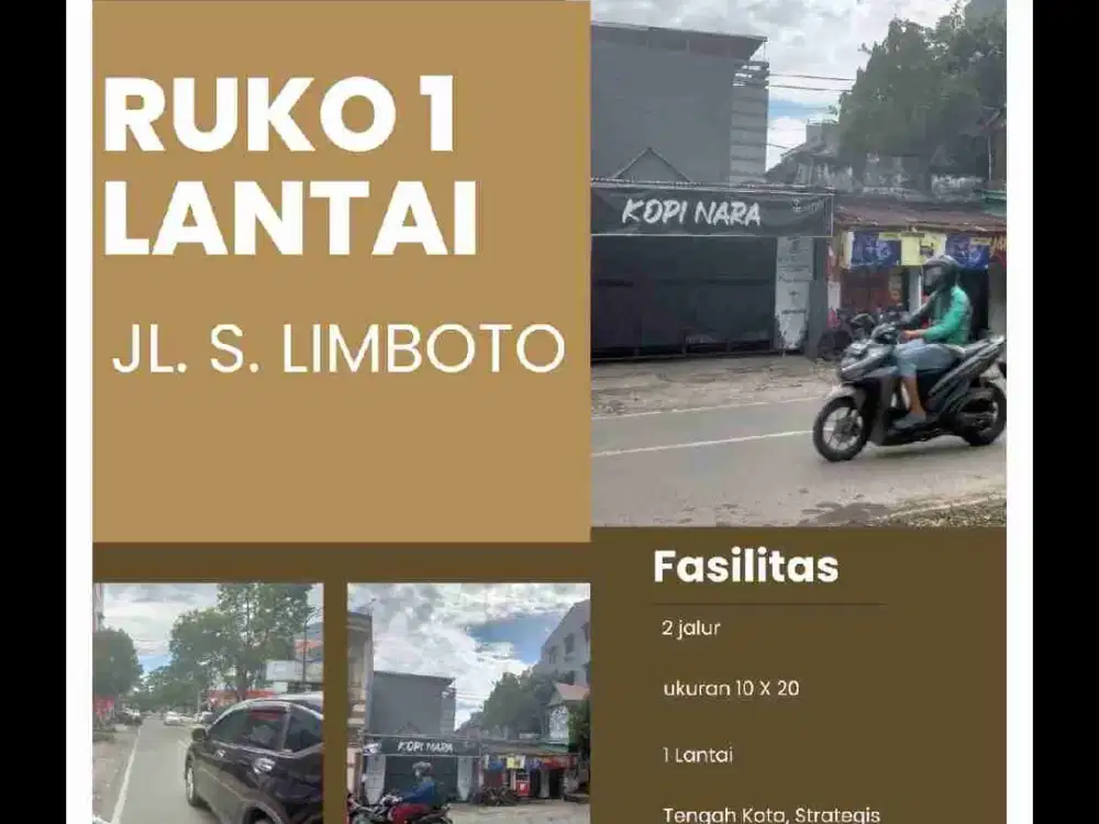Ruko 1 Lantai
Jl.Sungai Limboto 2 arah
10x20 - DKT Wisma Pratama
Rp. 4 Mlyr