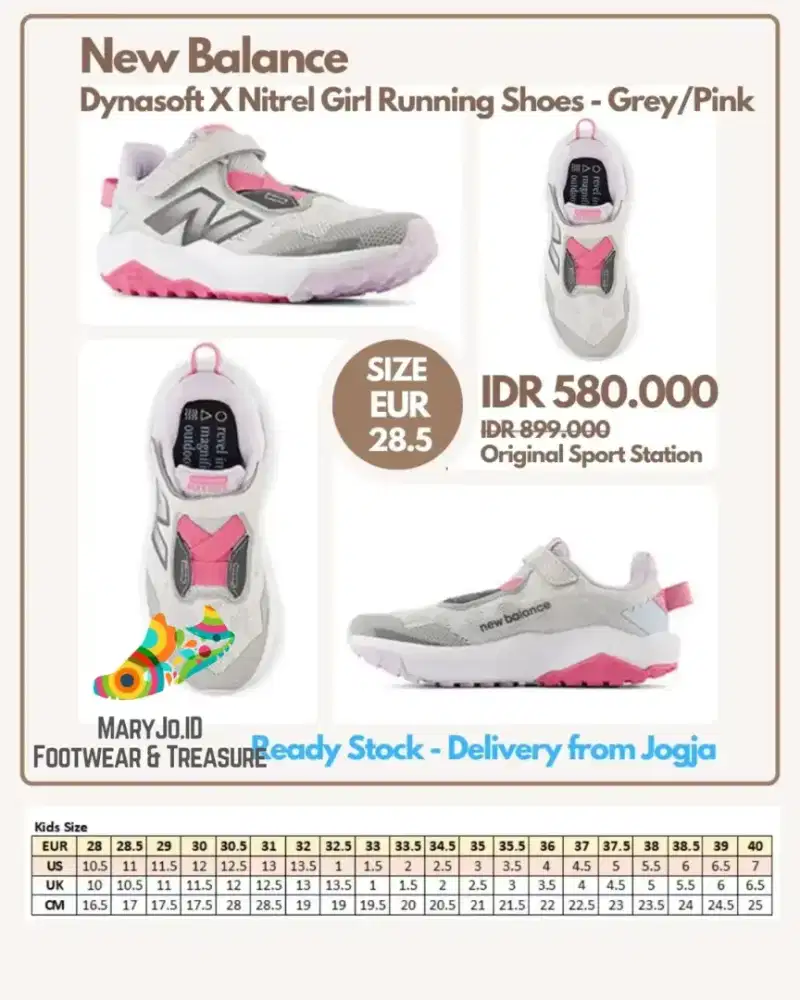 New Balance DynaSoft X Nitrel Girl's Shoes - Grey/Pink : Size : 28.5