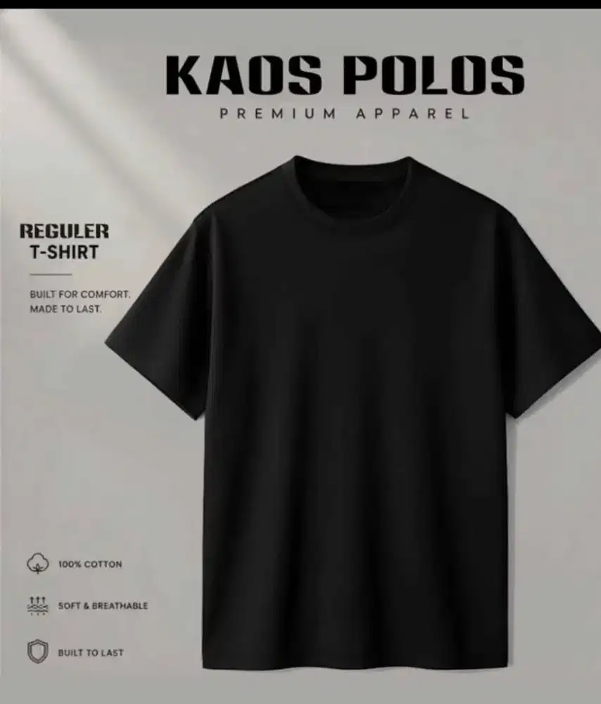 T-SHIRT POLOS KATUN WARNA HITAM