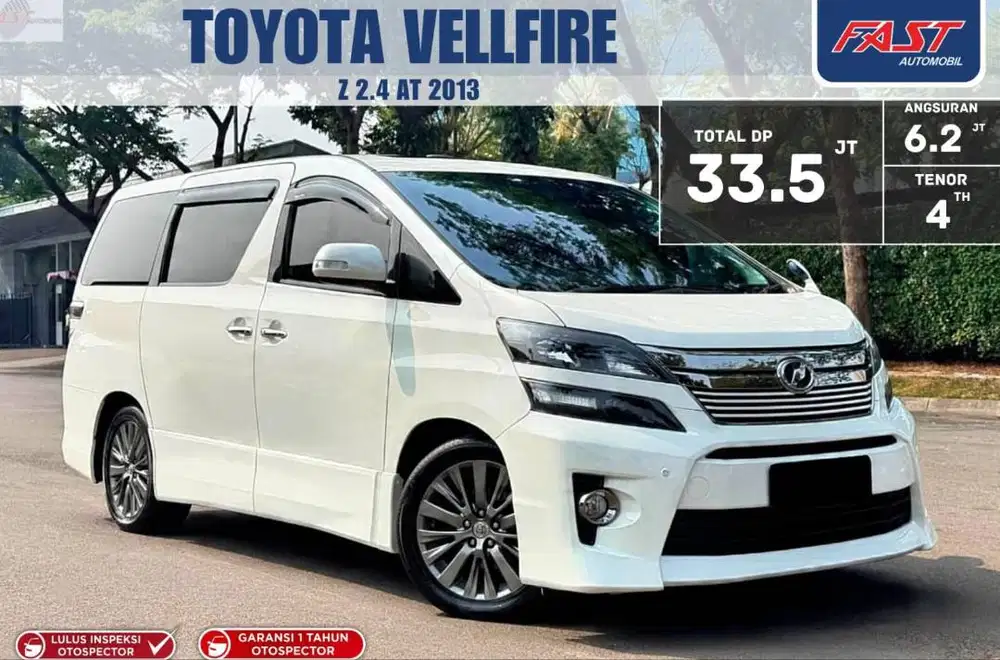 DP 33JT TOYOTA VELLFIRE Z AUDIOLESS 2013 AT 2.4 PAJAK PANJANG