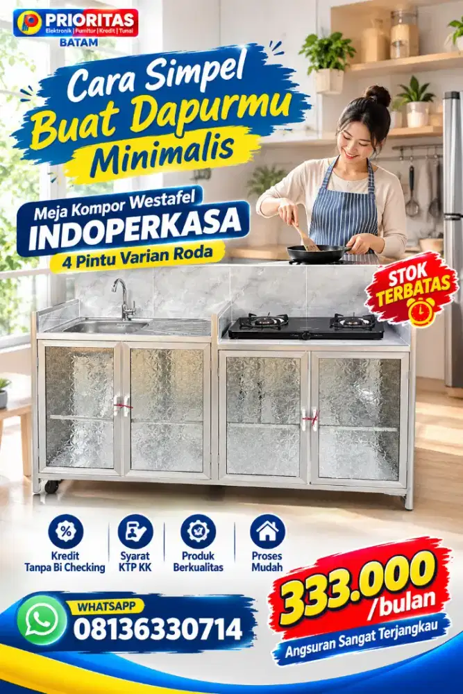 Meja Kompor Westafel Indoperkasa 4 Pintu