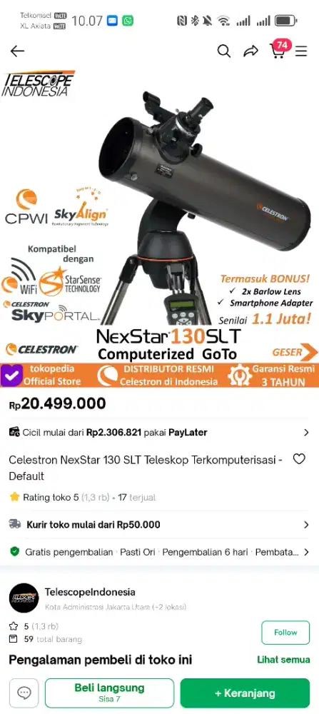Teleskop nexstar slt 130 kual cepat
