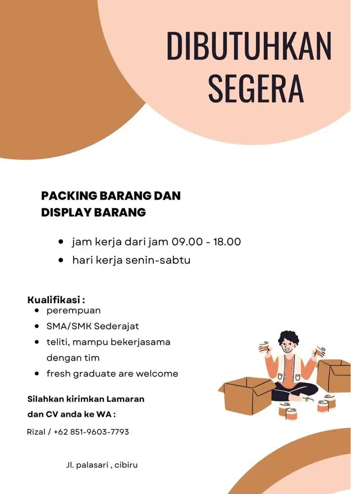 LOWONGAN PEKERJAAN PACKING
