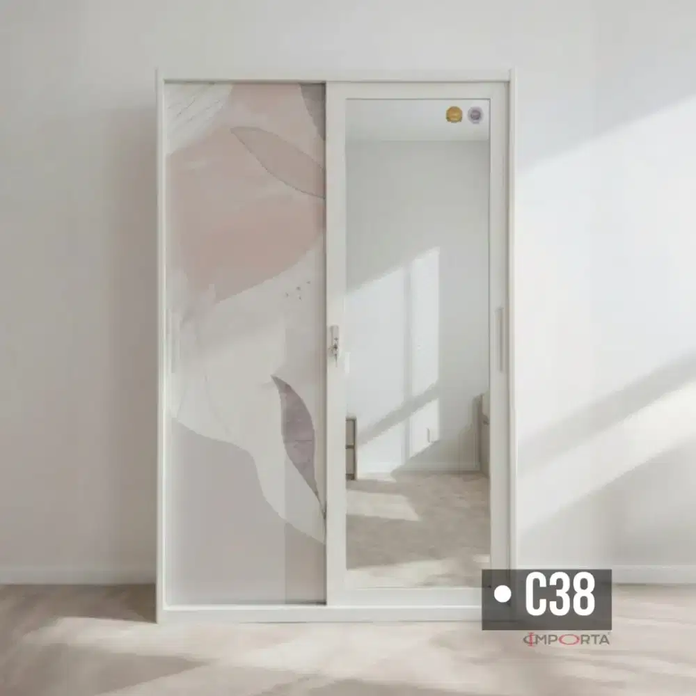 Lemari Pakaian Besi Pintu Sliding Importa S03-120 C38