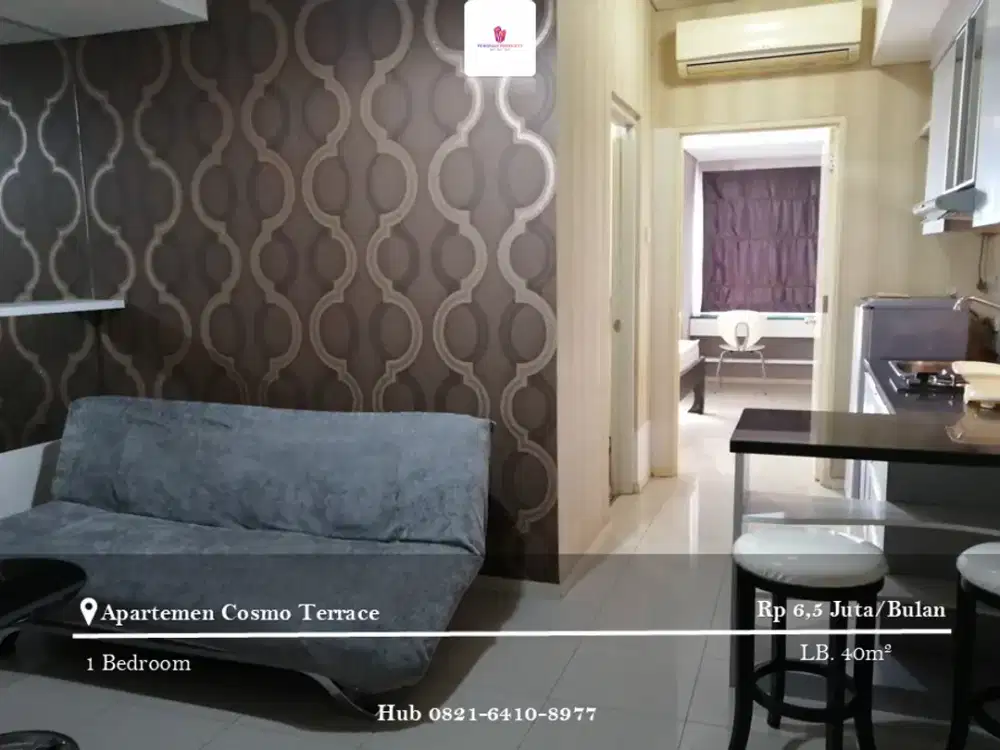 Disewakan Apartement Cosmo Terrace 1BR Full Furnished Mid Floor