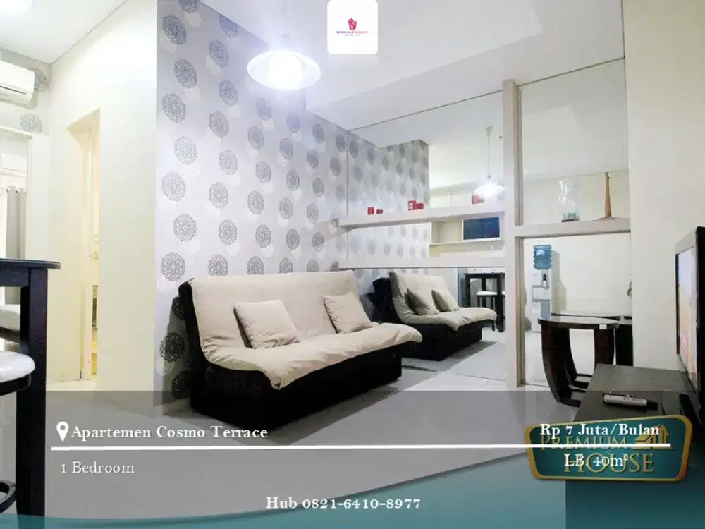 Disewakan Apartement Cosmo Terrace 1BR Full Furnished Lantai Tinggi