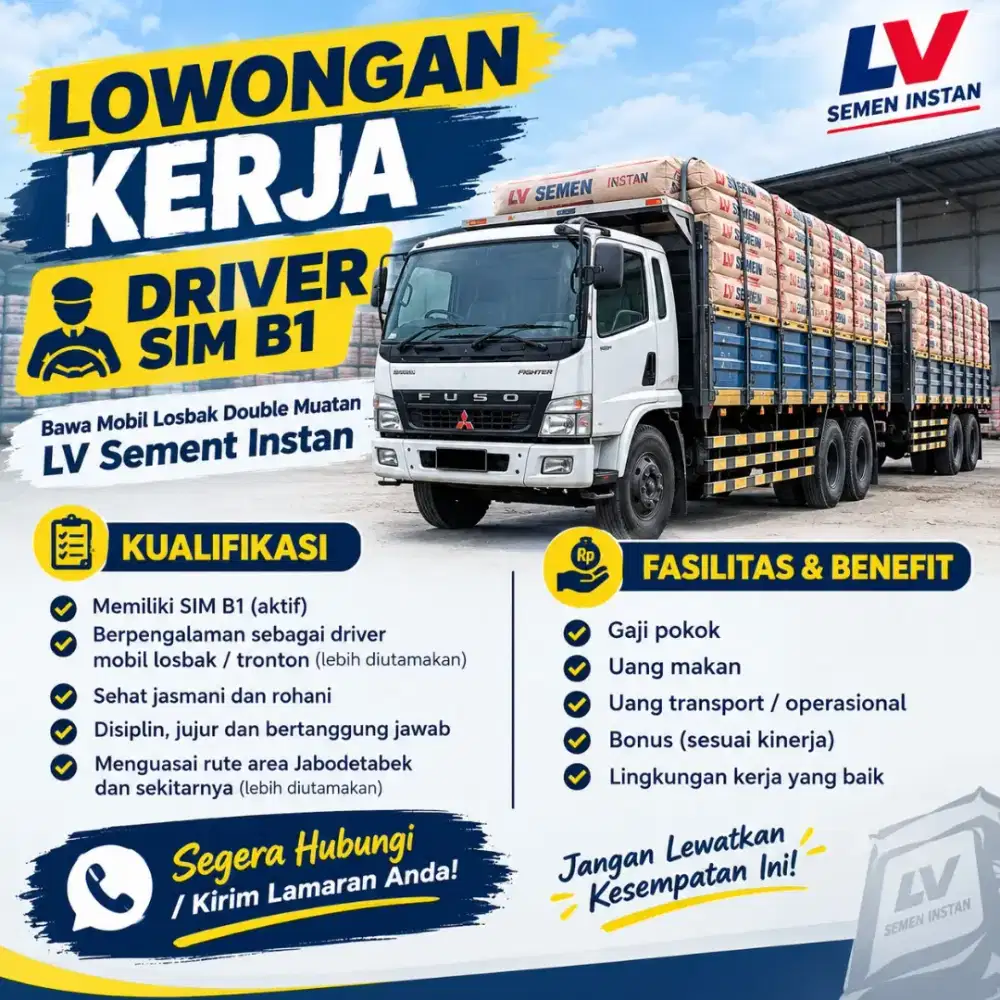 LOWONGAN KERJA DRIVER SIM B1