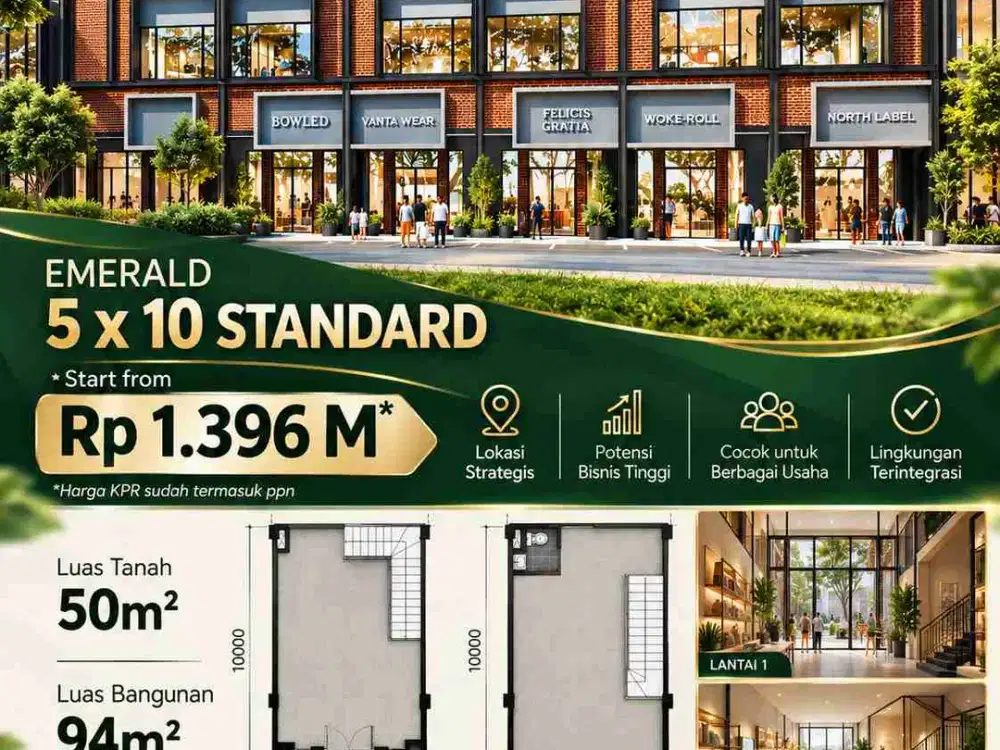 Ruko Perdana Emerald Commercial Summarecon Tangerang Harga 1.3Miliaran