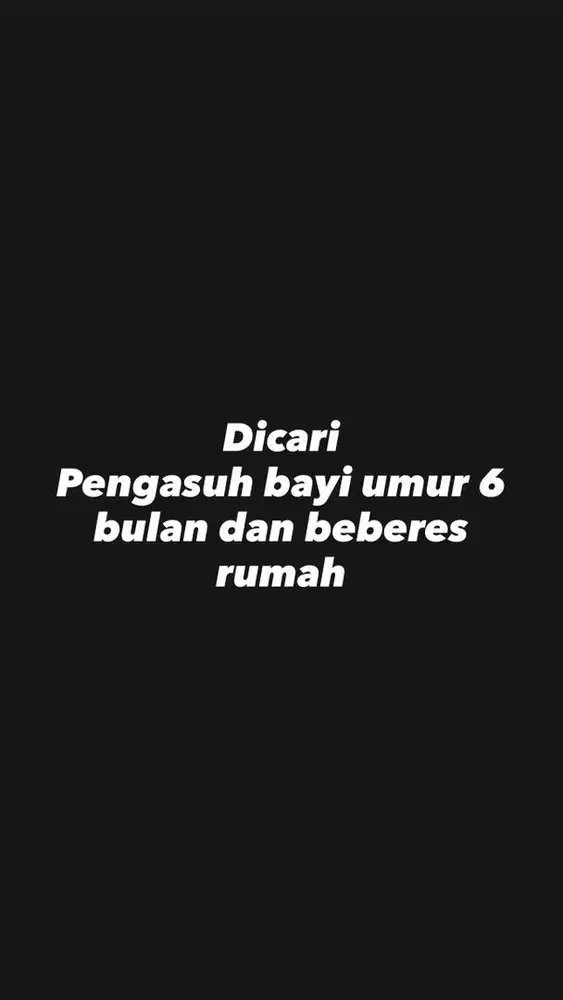 Pengasuh bayi dan beres beres rumah
