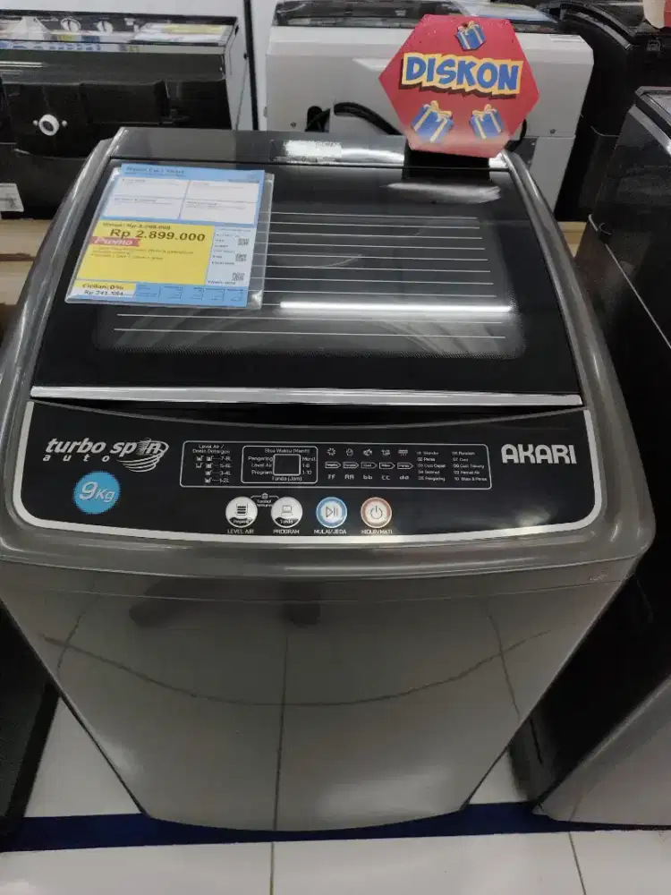 Mesin Cuci Akari 9KG Top Loading cicilan bunga 0% menggunakan Kredivo