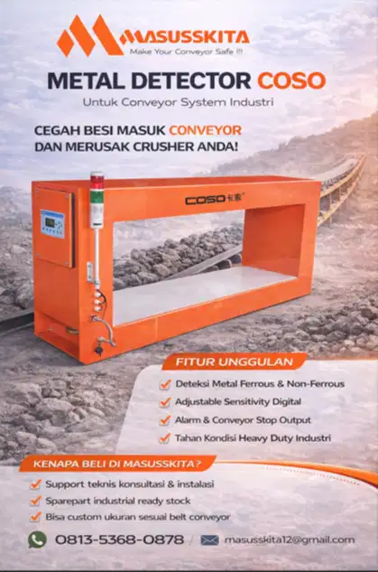 METAL DETECTOR CONVEYOR – INDUSTRIAL TAMBANG & CRUSHER