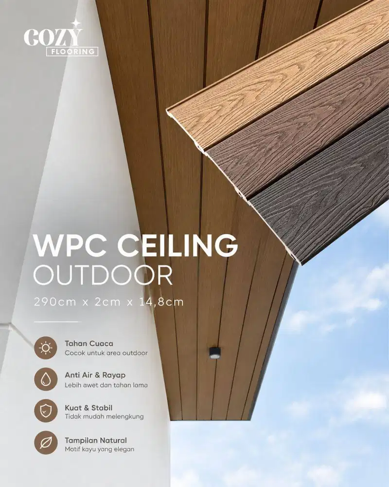 WPC Outdoor Ceiling Chiara / WPC Plafond Cladding motif wood 2,9m