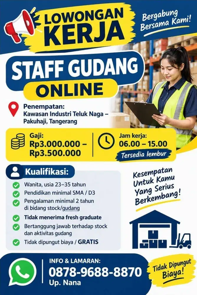DIBUTUHKAN CEPAT STAF GUDANG