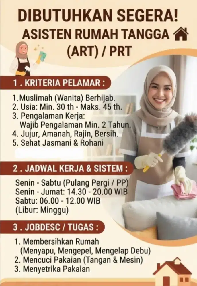 Lowongan Kerja ART  [ Hanya yg Serius ]