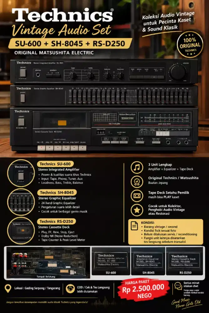 DIJUAL AUDIO VINTEC TEHNICS