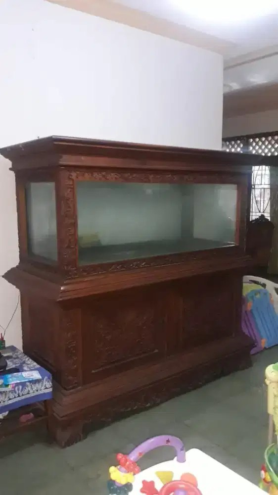 Bufet Akuarium Kayu Jati