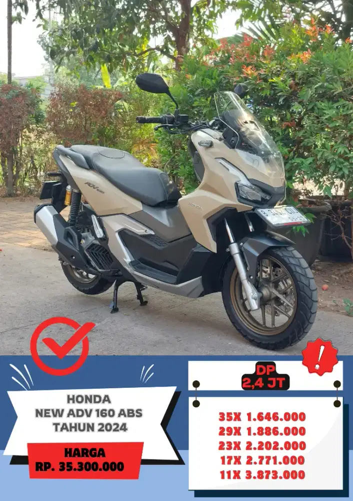 Honda ADV 160 ABS Tahun 2024 Gress KM 7000 Siap Pakai