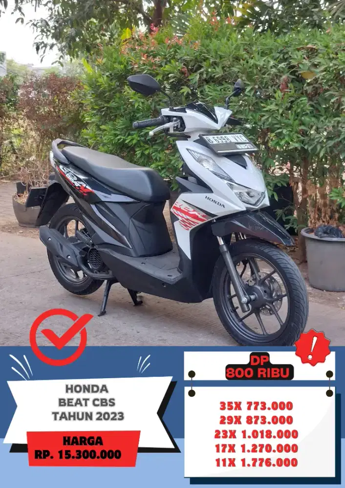 Honda Beat CBS Tahun 2023 Gres KM 3000 Siap Pakai