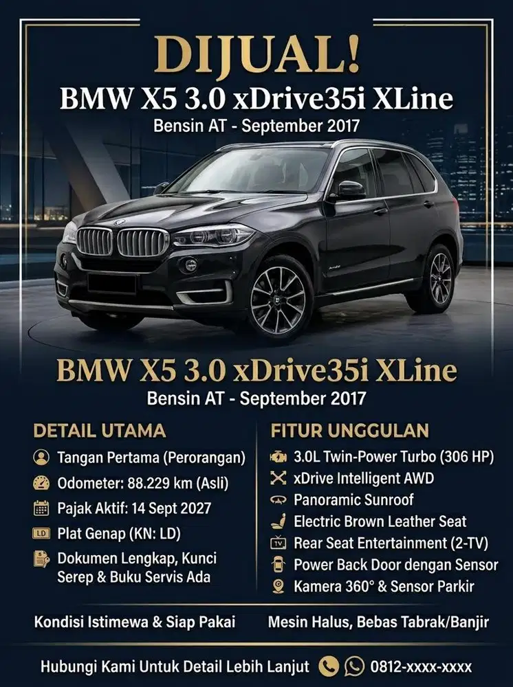 BMW X5 3.0 xDrive35i XLine Bensin AT (2017)
