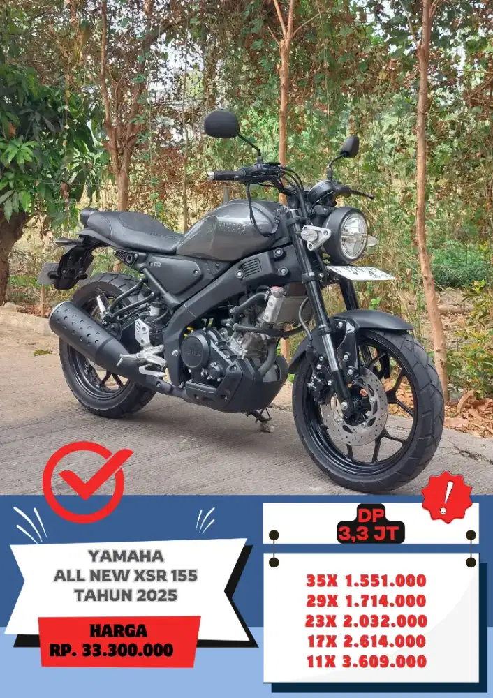 Yamaha New XSR 155 Tahun 2025 KM 3000 Gres Siap Pakai