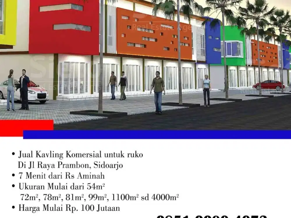 Dijual Murah! Kavling Komersial Untuk Ruko di Jl. Raya Prambon Sidoarjo