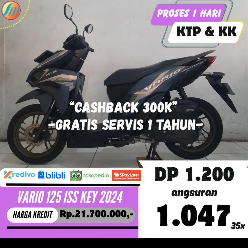 HONDA VARIO 125 ISS KEYLESS 2024 KREDIT MURAH ANGSURAN RENDAH KTP KK