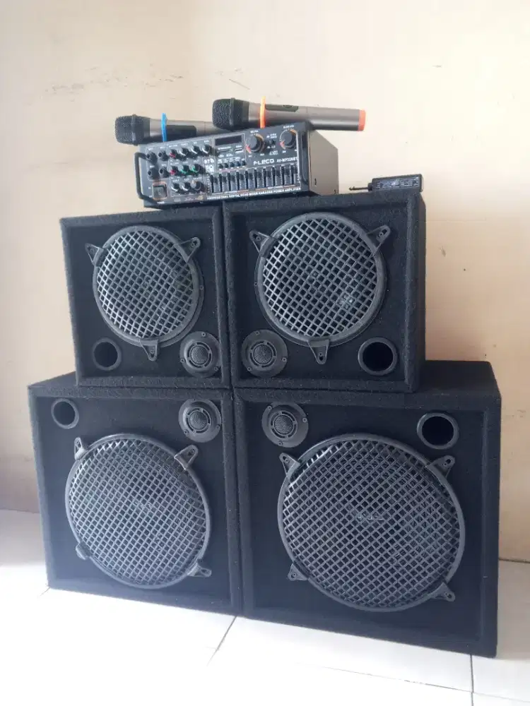 Paket lengkap sound system karaoke 12 in+8 in