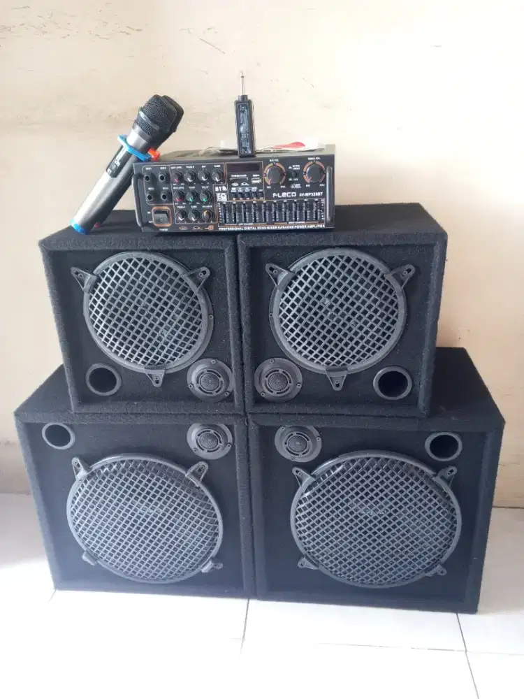 Sound system karaoke rakitan 12 in + 8 in