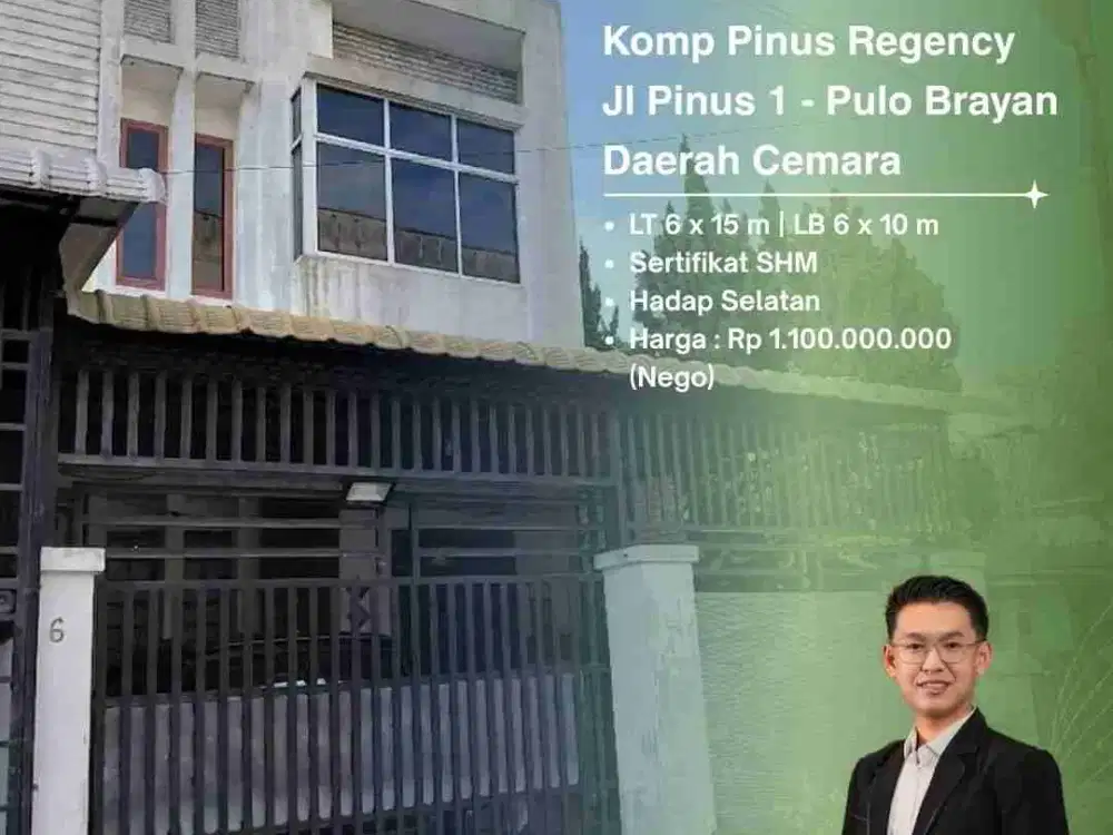DIJUAL CEPAT VILLA RUMAH DI JL PINUS PULO BRAYAN DAERAH CEMARA