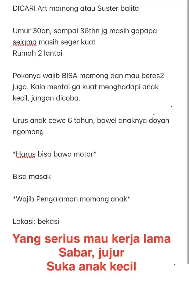Art momong anak cewe 6 tahun