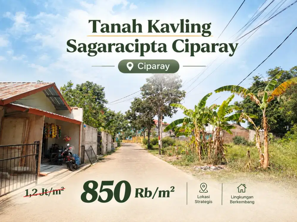 Tanah di Ciparay Hanya 850Rb Per Meter - Dekat Alun Alun