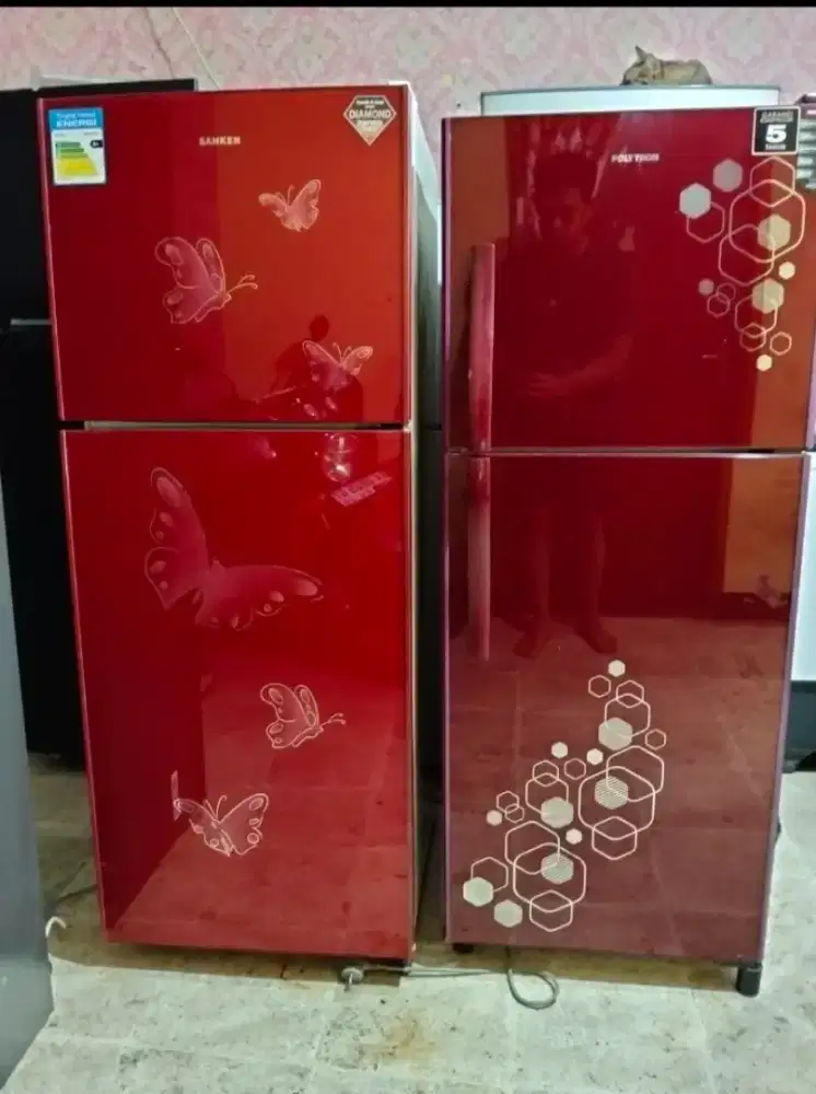 Kulkas Sanken dan Polytron 2 pintu