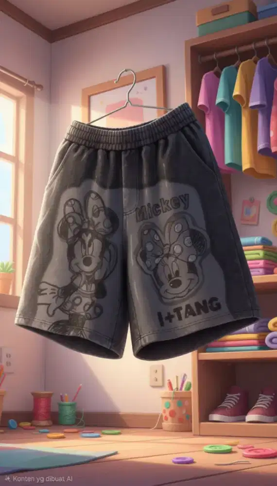 CELANA PENDEK MINNIE HITAM GUANG ZHOUW