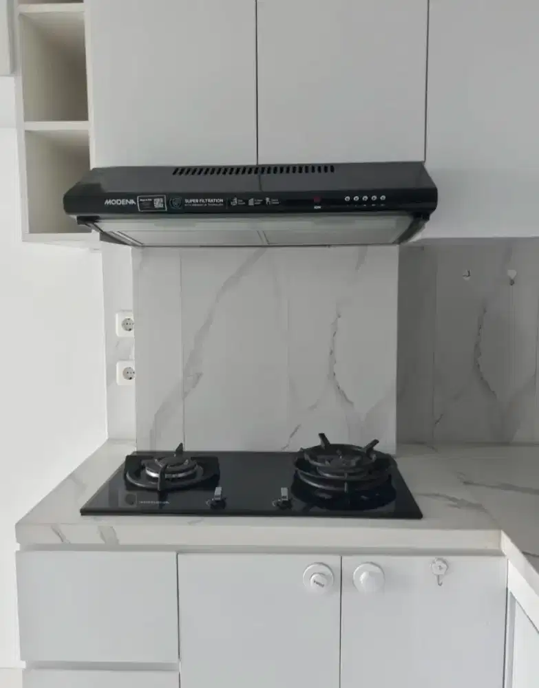 1 Set COOKER Hood Black dan Build  Gas black Merl Modena