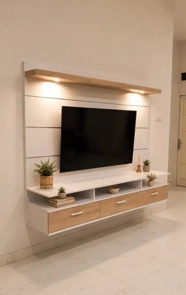 BACKDROP TV MINIMALIS MODERN BISA CUSTOM JG YAH