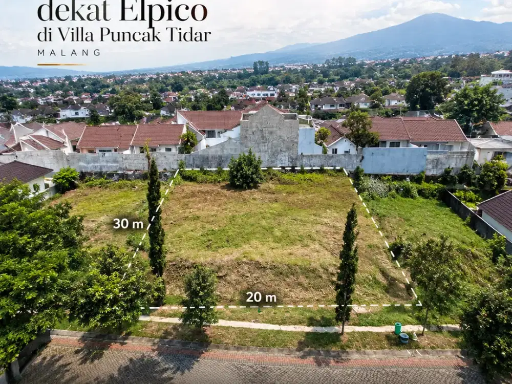 Tanah Siap Bangun dekat Elpico dan Machung di villa Puncak Tidar Malang