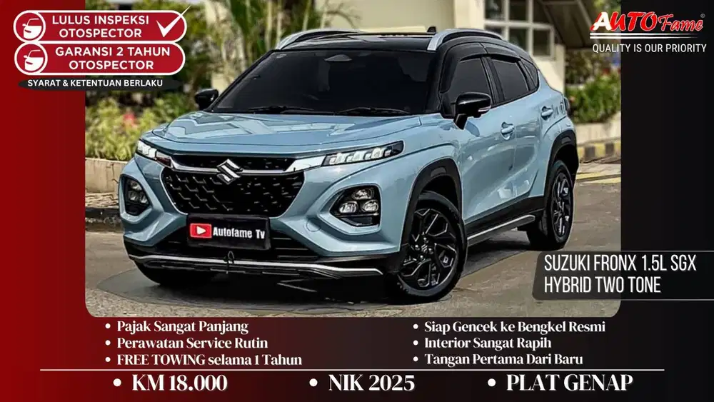 Suzuki Fronx 1.5L SGX Hybrid Two Tone NIK 2025 Akhir (Tipe Tertinggi)