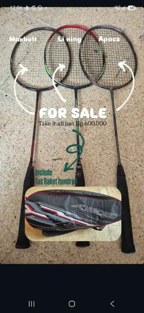 Jual raket & tas bukutangkis / badminton