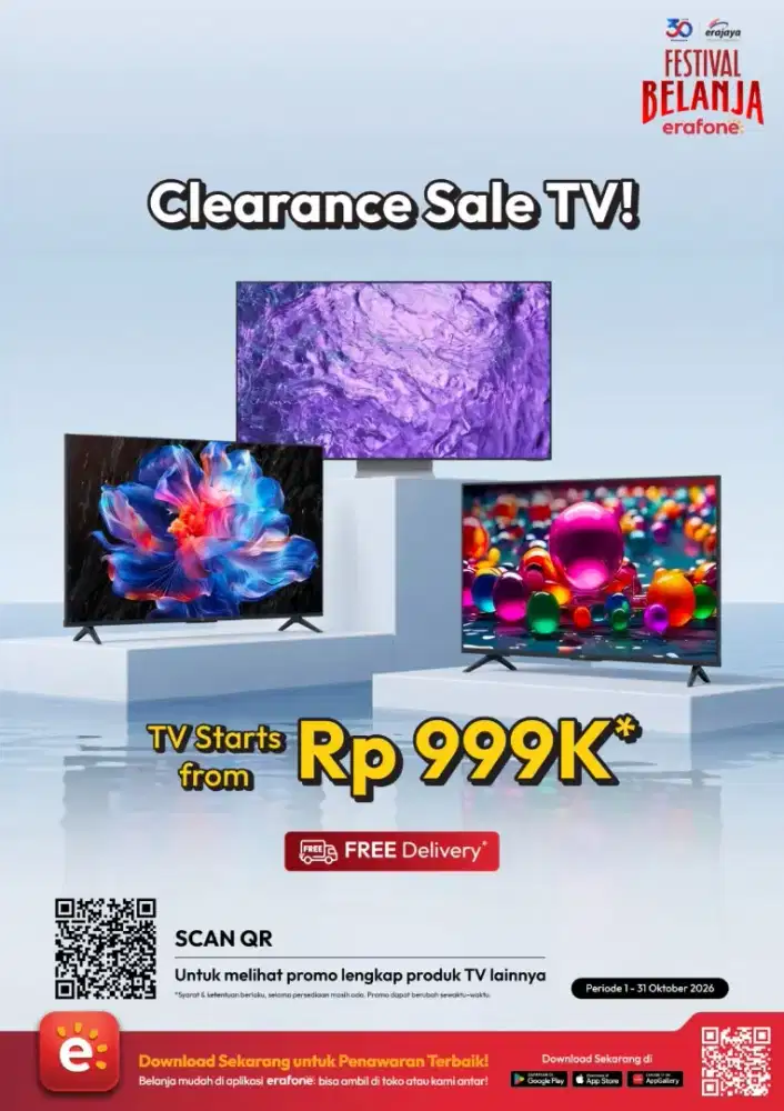 Promo Smart TV 40 & 43 Inch Oktober Deals Erafone Gratis Ongkir