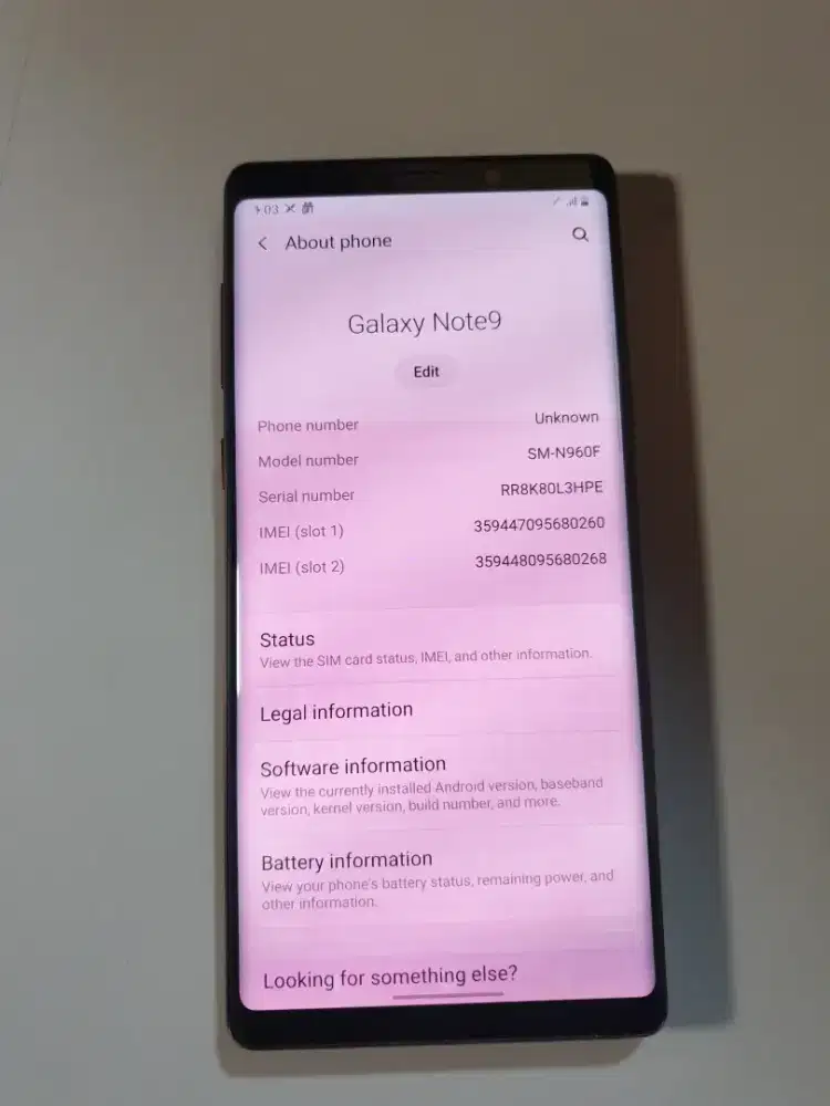 Samsung Galaxy Note 9 6/128GB SEIN Unit Only Shadow