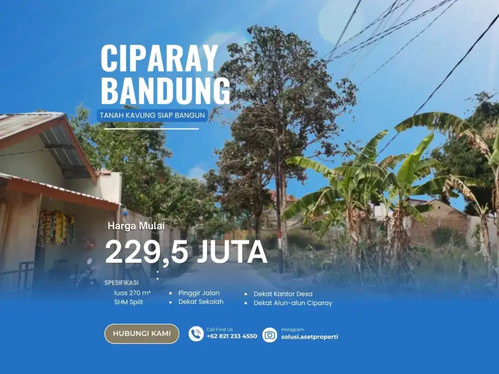 Beli Sekarang Kavling SHM 270 m² Sagaracipta Ciparay Bebas Banjir Suasana Pedesaan 229 Juta